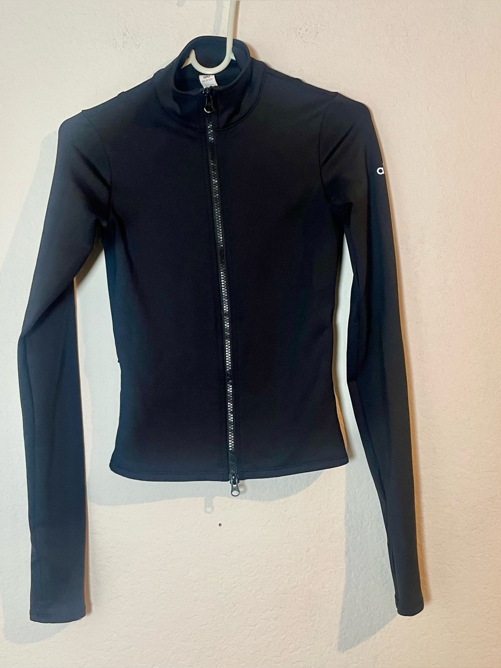 Alo Yoga Black Full Zip Jacket XS Women Two Way Zip Pockets